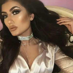 Crystal Choker Necklace with Gold Chain